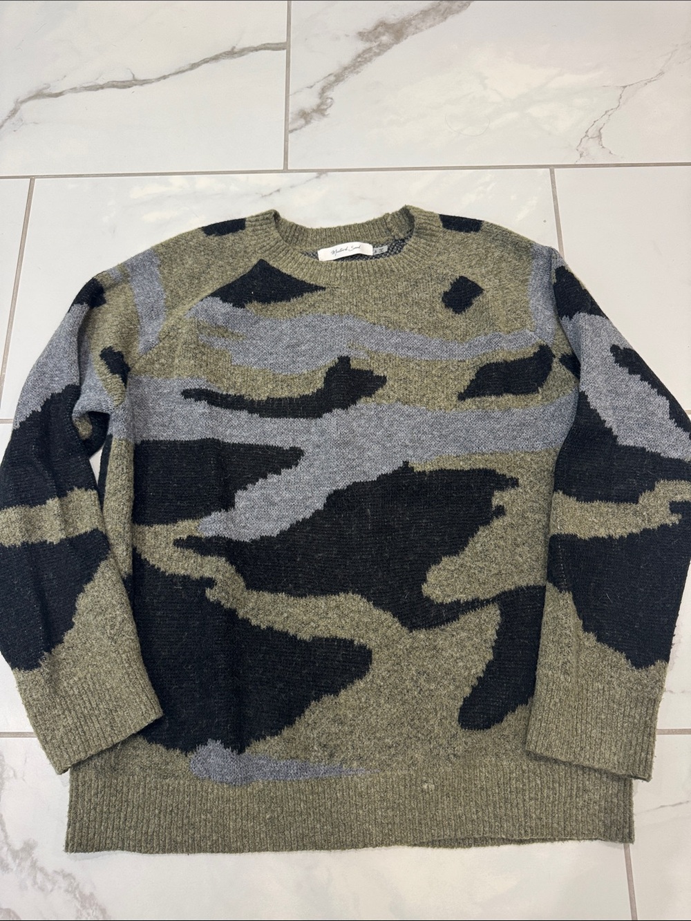 Women’s Olive Camo Crewneck Sweater